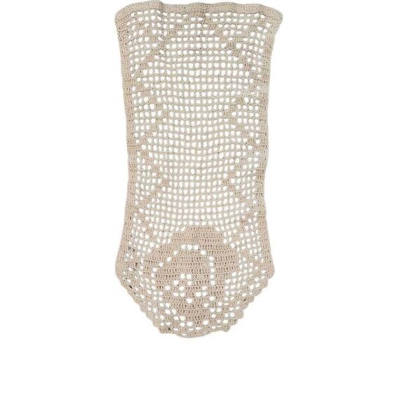 Crochet, Vintage Tan Cotton 6.5" x 14.5" - Picture 1 of 6